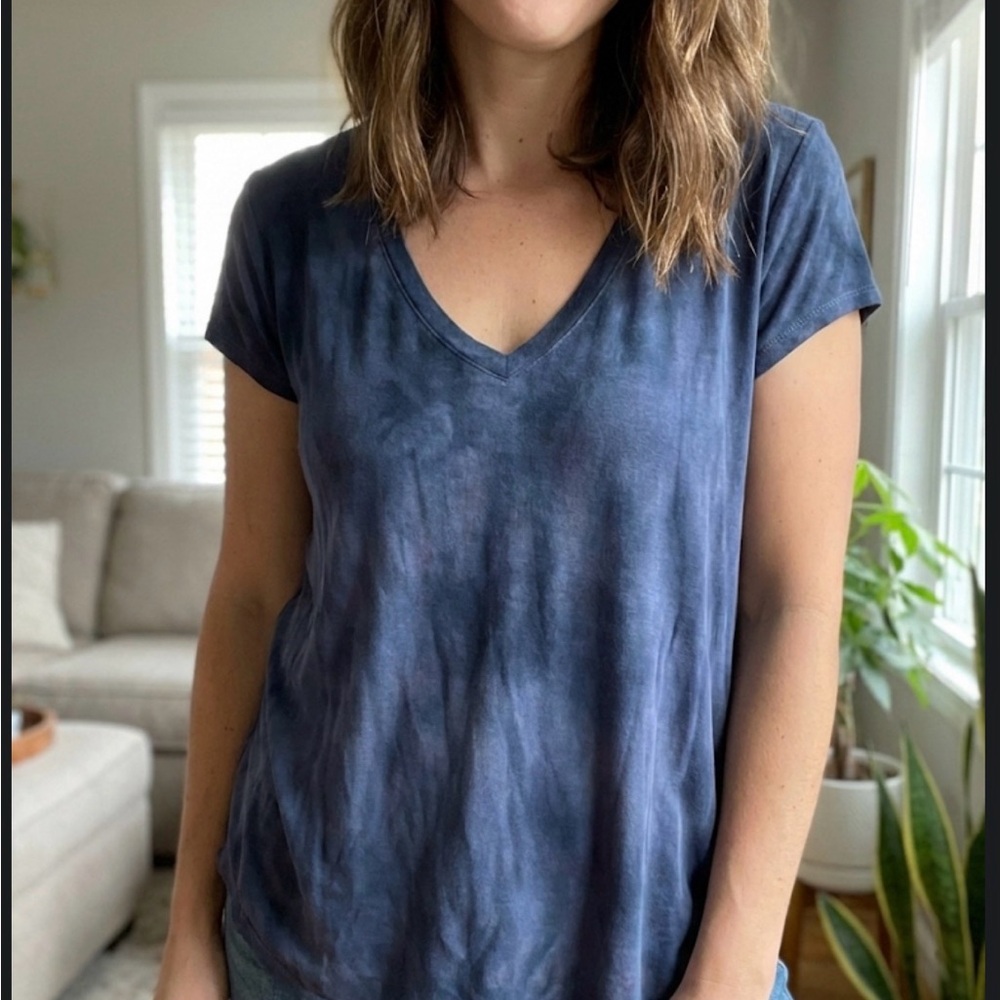 American Eagle Outfitters Navy V-Neck Tee